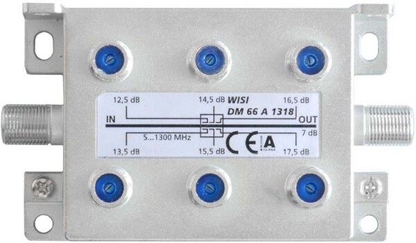 WISI 6-fach Abzweiger DM66A1318 5-1300MHz 12,5-17,5dB Klasse A (+10dB)