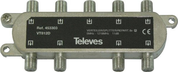 TELEVES VT812D 8-fach Verteiler 5-1000MHz VD:12dB 453303 (VT812D)