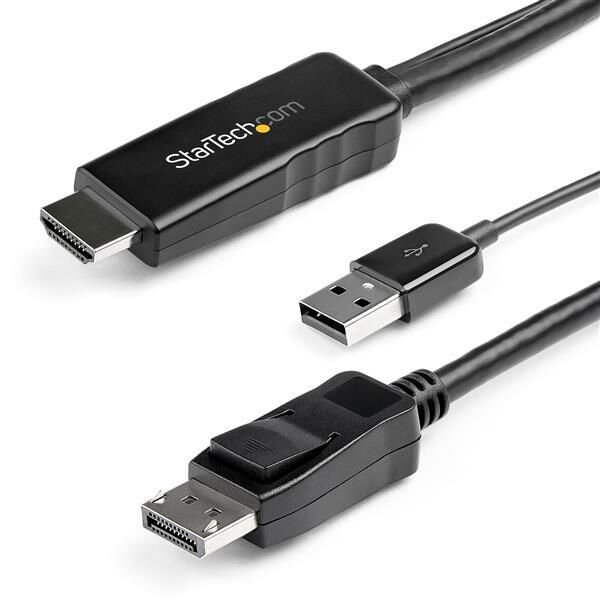 STARTECH.COM 3m HDMI to DisplayPort Adapter Cable with USB Power - 4K 30Hz Active HDMI to DP