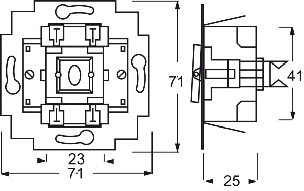 BUSCH-JAEGER Wechselschalter-Einsatz bl mt UP IP20 1f (2CKA001012A2231)