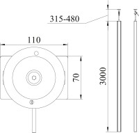 OBO Installationssäule ISS70110RW 70x110x3000 Alu...