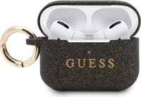 GUESS Silicone Airpods Pro Cover Ring Printed Logo - black