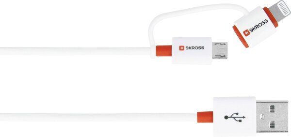 SKROSS Chargen Sync 2in1 Micro USB und Lightning Ladekabel