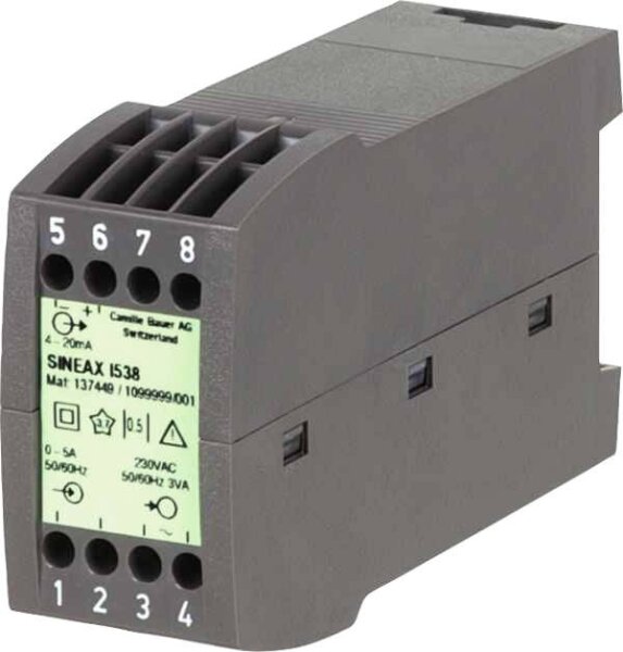 GOSSEN-METRAWATT Gossen Strom-Messumformer Sineax I 538 Eing.5A,50Hz,Ausg.4-20mA 230V AC 137449