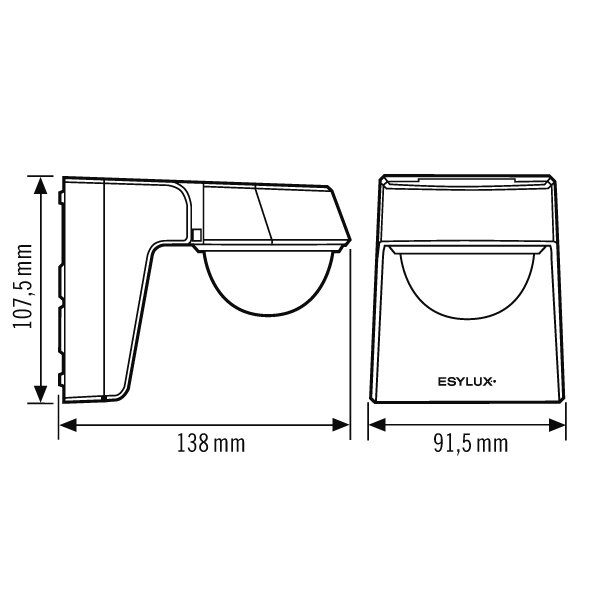 ESYLUX DEFENSOR MD 230° 40 IR EM10025372 1C IP55 WH Bewegungsmelder m.230°