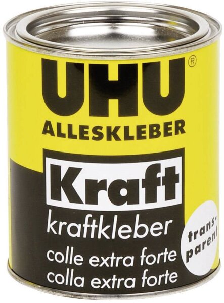 UHU Alleskleber Kraft transparent, 650 g Dose für sichtbare Klebefugen und transparente Materialien