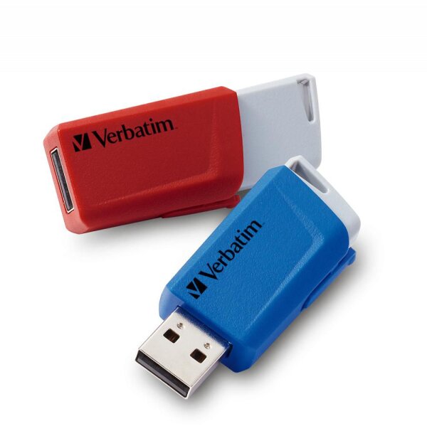 VERBATIM USB-Stick 2x 32GB Verbatim 3.2 Storen Click Gen1 rot/blau extern retail