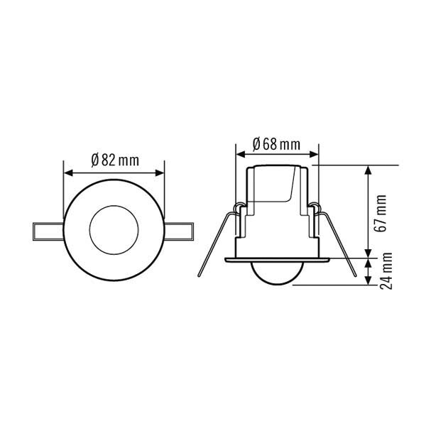 ESYLUX Deckeneinbau- MD-CE360i/8 Bewegungsmelder 360°, opal-matt