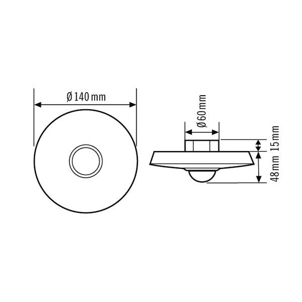 ESYLUX Bewegungsmelder 360 MD360/8 für die Decke weiss EM1005532