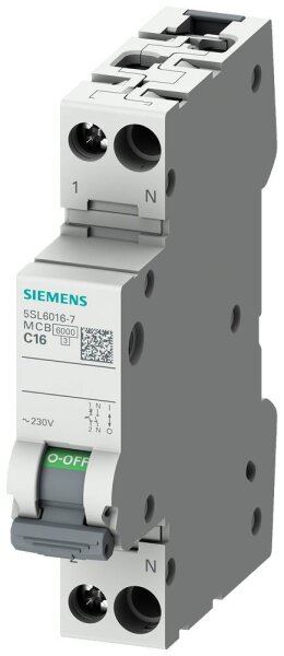 SIEMENS Leitungsschutzschalter 5SL6013-7 230V 6KA, 1+N-POLIG/1TE C13