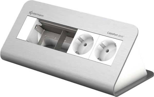 KINDERMANN CablePort desk² 80 4-fold - Steckdosengehäuse - Oberfläche montierbar - Spannungsversorgu