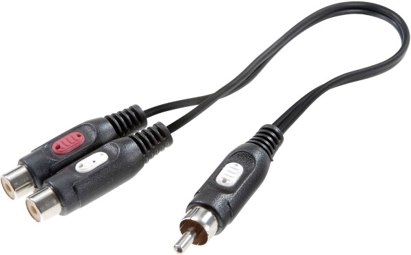 SPEAKA PROFESSIONAL Cinch Audio Y-Adapter [1x Cinch-Stecker - 2x Cinch-Buchse] Schwarz