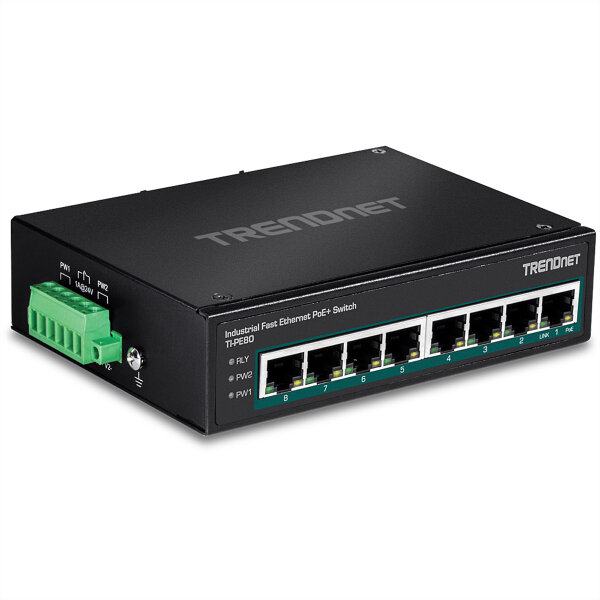 TRENDNET 8-PORT IND.FAST ETH POE+ SWITC