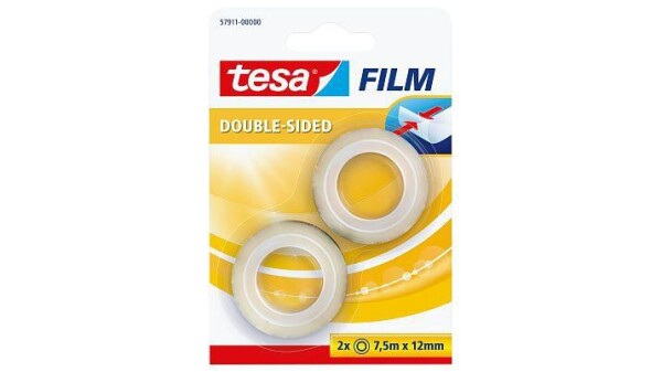 TESA film doppelseitig 2 Rollen 7,5m 12mm Blister