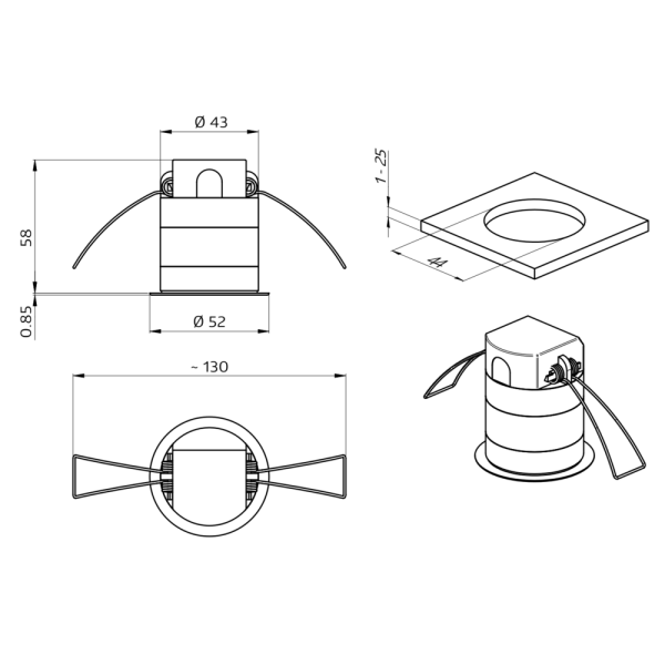 BEG Decken-Präsenzmelder f.Holwand 92583 super flach PD11-M-1C-FLAT-DE 92583