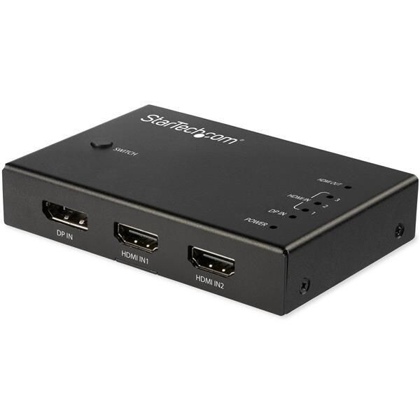 STARTECH.COM HDMI-Video-Switch - 3 x HDMI und 1x DisplayPort - 4K - HDMI Splitter 4 in 1 out automat