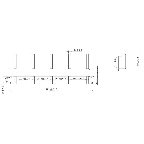 VALUE 19\\""-Frontplatte, horizontale oder vertikale Kabelführung, RAL 7035 lichtgrau (26.99.0308)