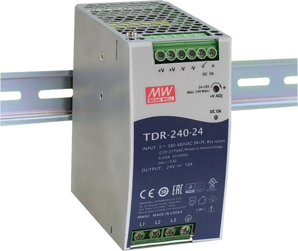 MEAN WELL TDR-240-24 Hutschienen-Netzteil (DIN-Rail) 24 V/DC 10 A 240 W 1 x (TDR-240-24)