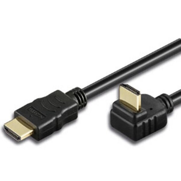 TECHLY HDMI Kabel High Speed mit Ethernet gewinkelt 5m sw