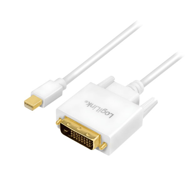 LOGILINK Mini DisplayPort-Kabel DP 1.2 zu DVI, weiß 1,8m