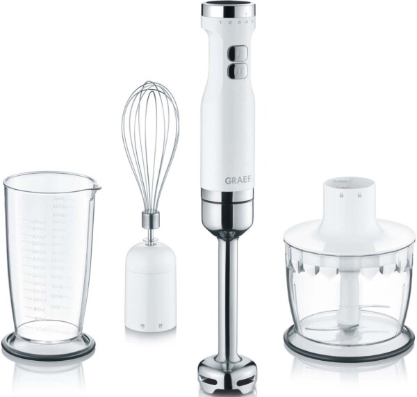 GRAEF HB 501 Stabmixer mit 3-teiligem Zubehör-Set, weiß