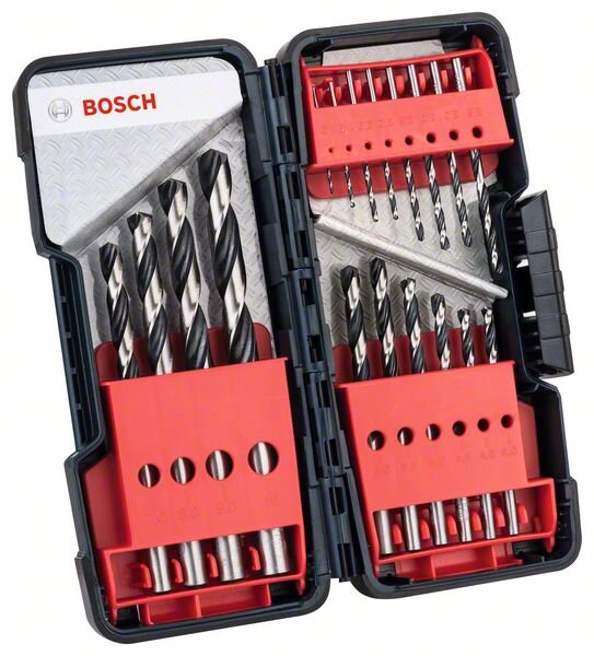 BOSCH Metallspiralbohrer-HSS- 2608577350 Set PointTeQ, DIN 338, 18-teilige