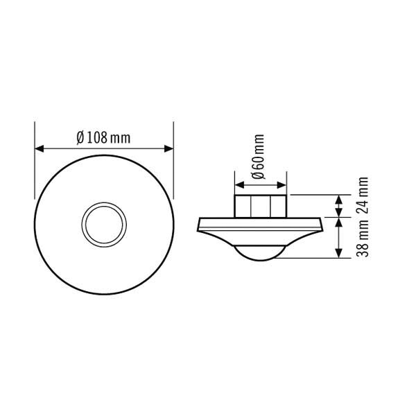 ESYLUX Präsenzmelder PD-C360/8 Slave 360 weiss zur Erweiterung EP10055379