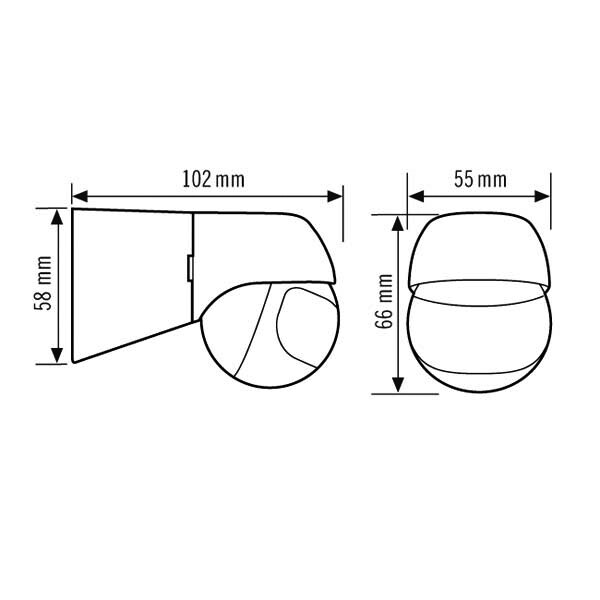 ESYLUX EM10055508 Aufputz Bewegungsmelder 180 ° Weiß IP44