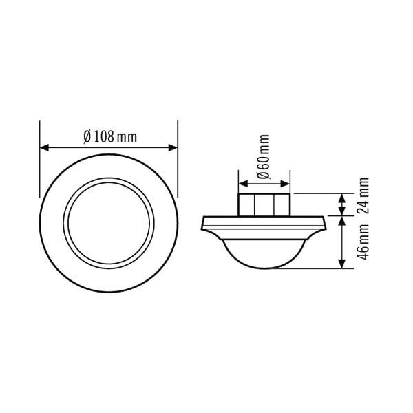 ESYLUX PD-C360i/24 PD-C360i/24 KNX UP KNX Decken Präsenzmelder Up 2xLichtkan.