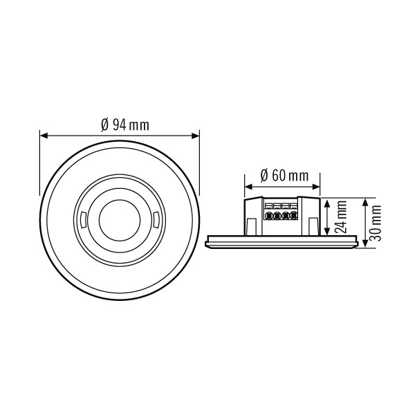 ESYLUX weiß Up Decken PD-FLAT 360i/8 RW Präsenzmelder 360° rund EP10427930