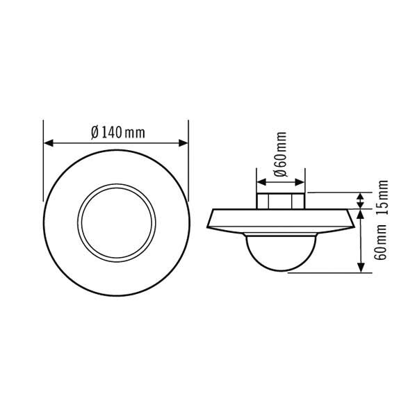 ESYLUX Bewegungsmelder 360 MD360i/24 für die Decke weiss EM1005530