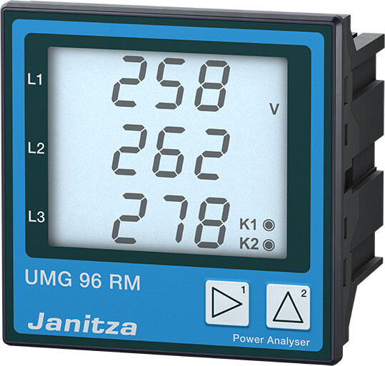 JANITZA UMG96RM-E 6-Kanal Netzanalysator UMG96RM-E, Ethernet, mit RCM-Messung Messbereich: L-N: 10