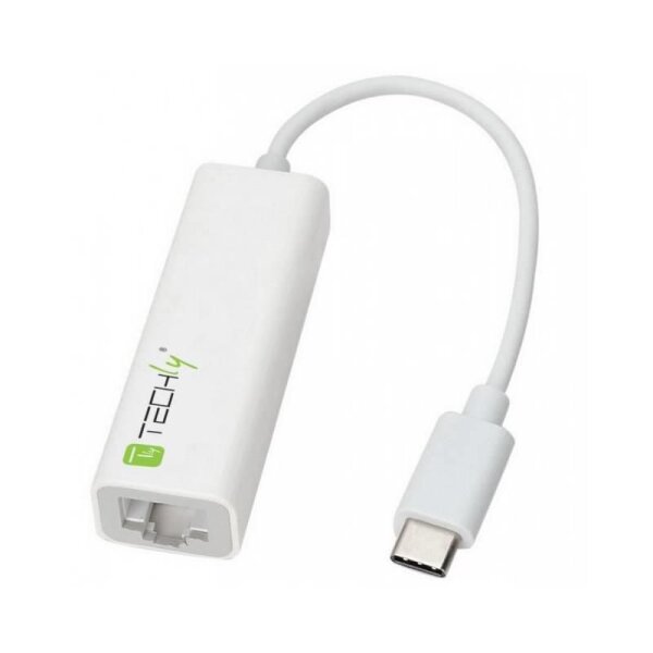 TECHLY Konverter Kabel USB3.1 TypeC Stecker-RJ45 Gigabit Ethernet