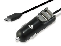 CONCEPTRONIC CARDEN 2-Port 15.5W USB Car Charger USB-C Kabel