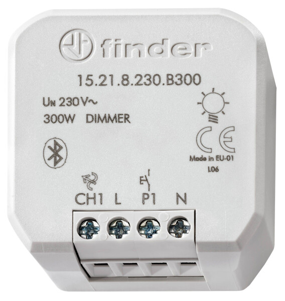 FINDER Bluetooth Dimmer 15.21.8.230.B300 (YESLY-Dimmaktor), 1 Ausgang