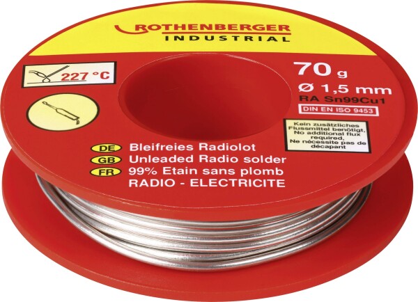 ROTHENBERGER Industrial Bleifreies Radiolot 70g Lötzinn, bleifrei