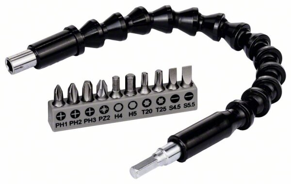 BOSCH Bit-Set 11teilig Bosch Accessories 2608522377 Schlitz, Kreuzschlitz Pozidriv, Kreuzschlitz