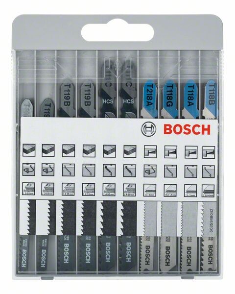 BOSCH Basic for Metal and Wood - Jig saw blade set - für Holz, Metall - 10 Stücke (2607010630)