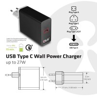 CLUB3D CAC-1901EU Schnellladegerät 1xUSB Typ C,...