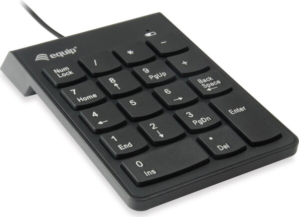 EQUIP USB Nummernblock Keypad 245205, Plug-and-Play, schwarz