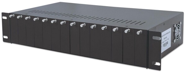 INTELLINET Medienkonvertergehaeuse 14 Slot 19Zoll-Rackmount 2 HE redundantes Netzteil im Lieferumfan