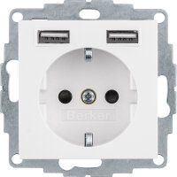 BERKER Steckdose SCHUKO/USB Q.x 48036089 polarw.samt