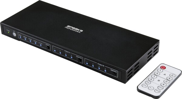 SPEAKA PROFESSIONAL 4x2 Port HDMI-Matrix-Switch mit Audio-Ports 3840 x 2160 Mio. Pixel Black