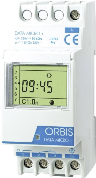 ORBIS ZEITSCHALTTECHNIK DATA MICRO + 230V Hutschienen-Zeitschaltuhr digital 250 V/AC