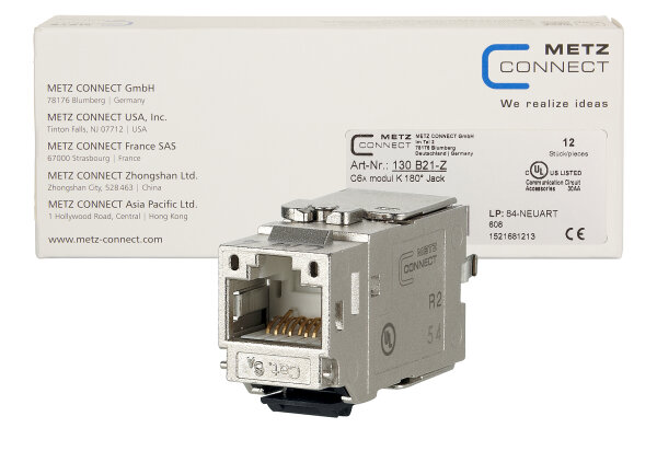 METZ CONNECT BTR C6A modul K 180° Jack 130B21-Z 12er Pack