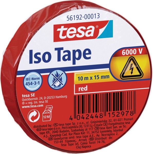 TESA Isolierband 10m 15mm rot