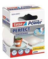 TESA extra Power Perfect Gewebeband 2,75m 38mm weiß