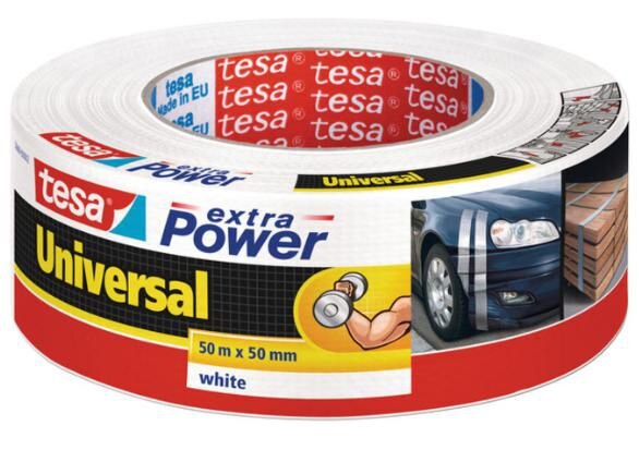 TESA Gewebeklebeband tesa tesa® Extra Power Weiß (L x B) 50 m x 50 mm Kautschuk Inhalt: 1 Rolle(n)