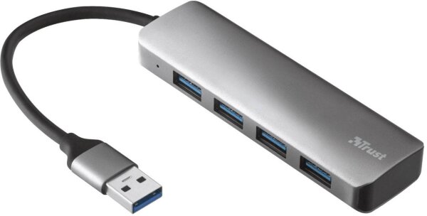 TRUST HALYX 4 Port USB 3.1 (Gen 2) Hub Silber