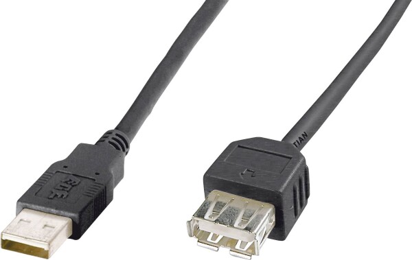 USB-Kabel Verl. AA St/Bu 1.8m schwarz